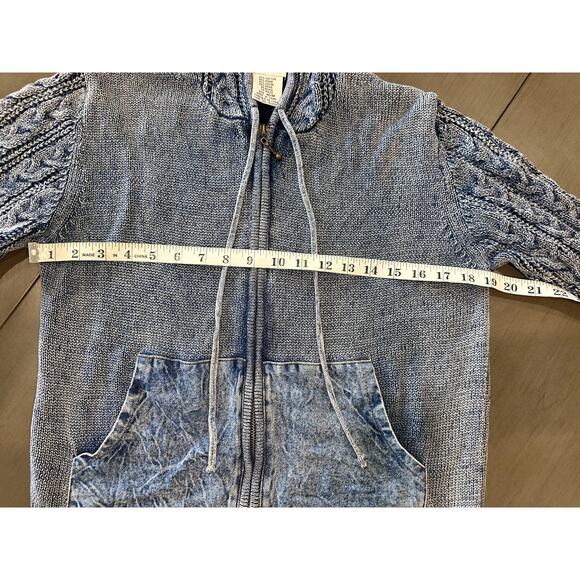 90s 80s Vintage PBJ Blues Blue Hooded Full Zip Jacket Women's Medium - Picture 3 of 8